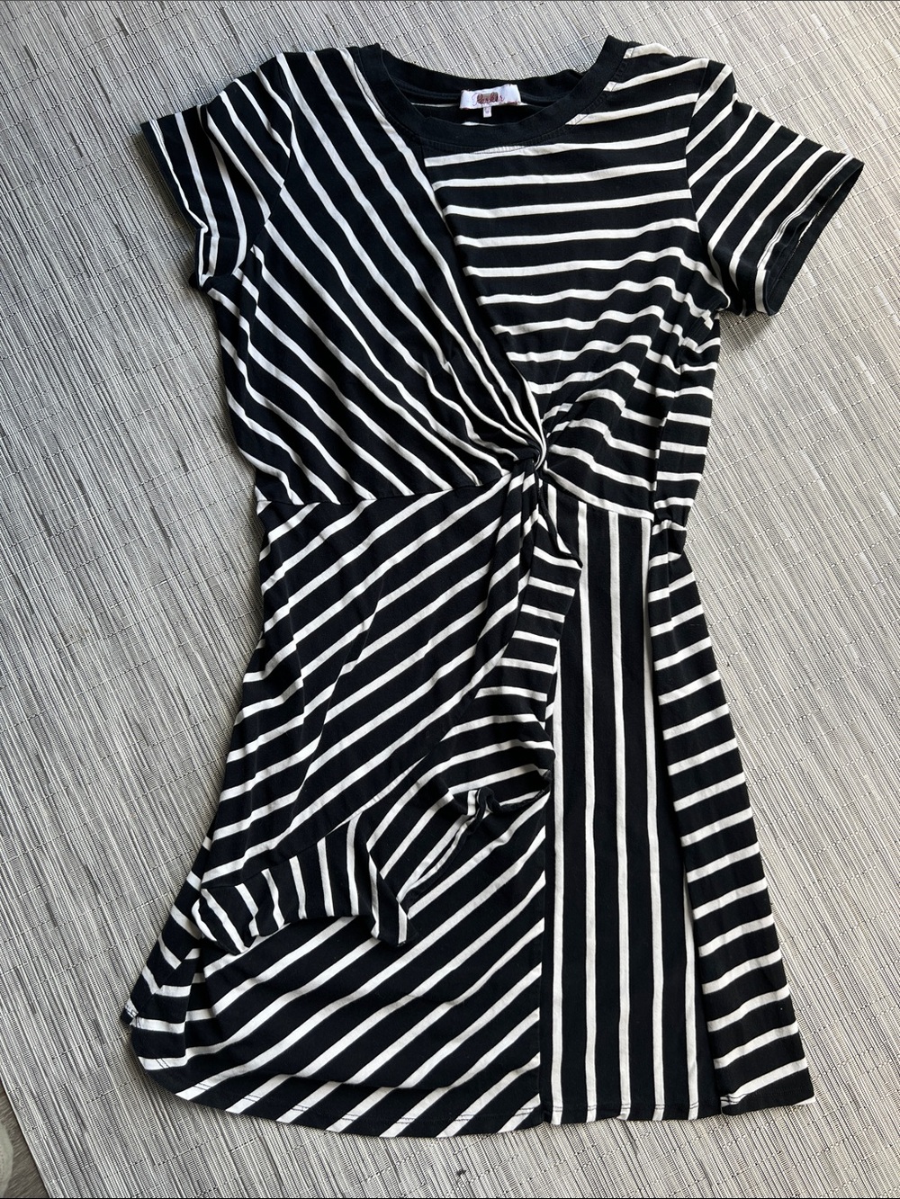 Parker “Calvin Dress” black and white striped Medium
